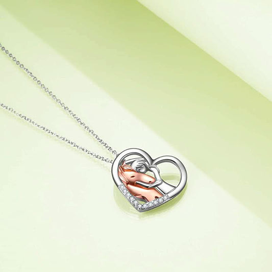 Girl and Horse Bond Heart Necklace - ShopLorca