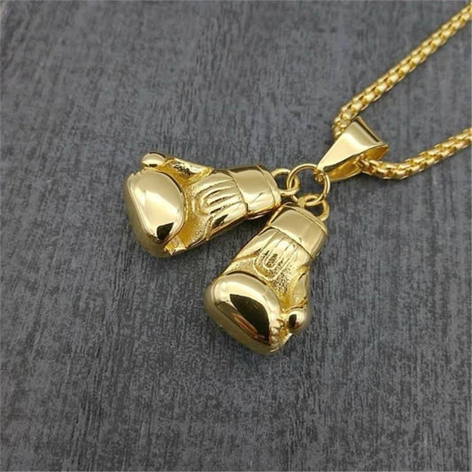 Golden Boxing Gloves Necklace - ShopLorca