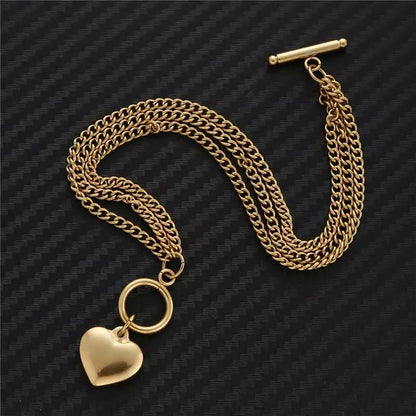Triple Layer Lustrous Heart Jewelry Set - ShopLorca