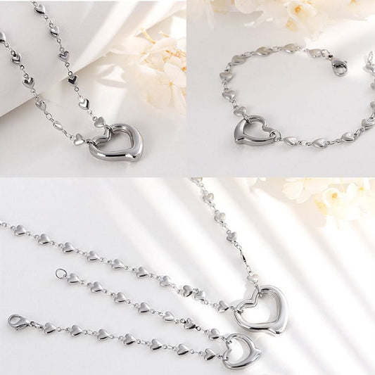 Vintage Lust Heart Pendant Jewelry Set - ShopLorca